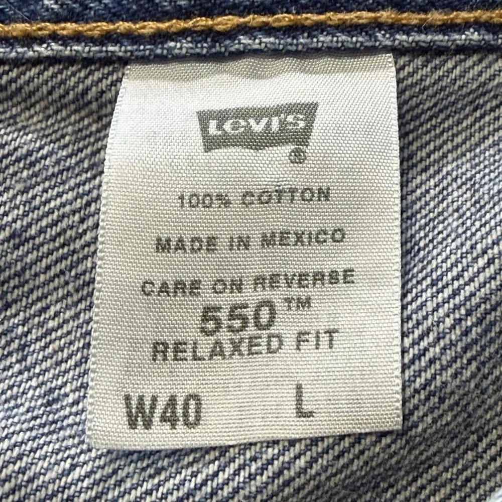 Levis 550 Denim Jean Shorts Mens 40 Vintage Y2K Relaxed Fit 9